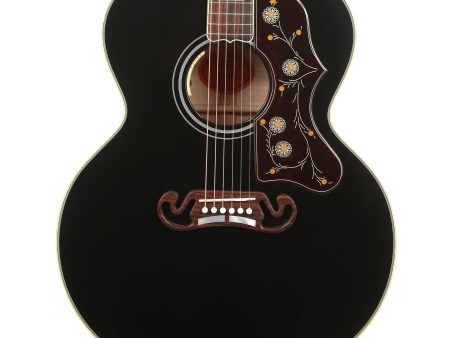 Gibson SJ-200 Acoustic-Electric Made 2 Measure Ebony Top Natural Back and Sides Hot on Sale