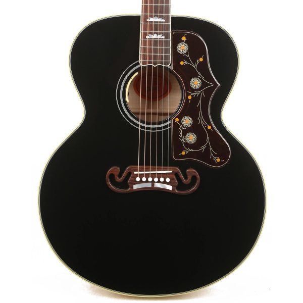 Gibson SJ-200 Acoustic-Electric Made 2 Measure Ebony Top Natural Back and Sides Hot on Sale