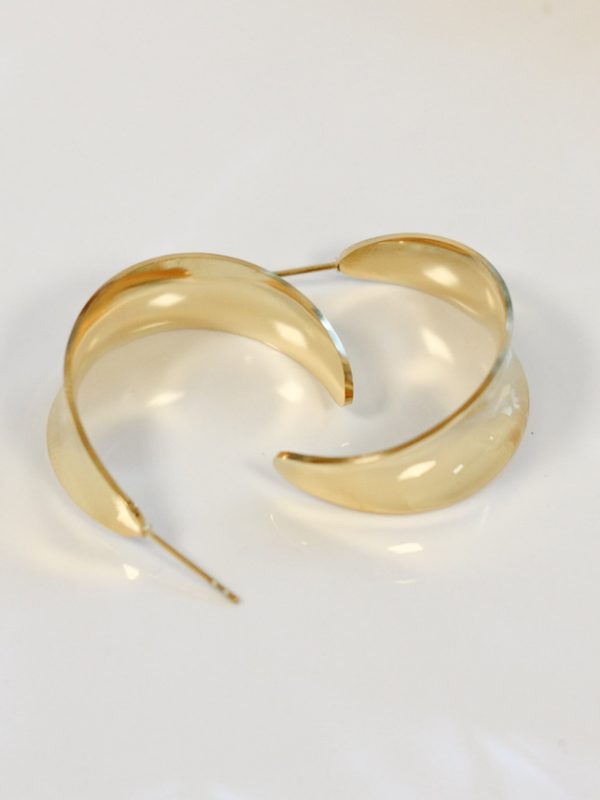 Wide Crescent Hoop Earrings on Sale