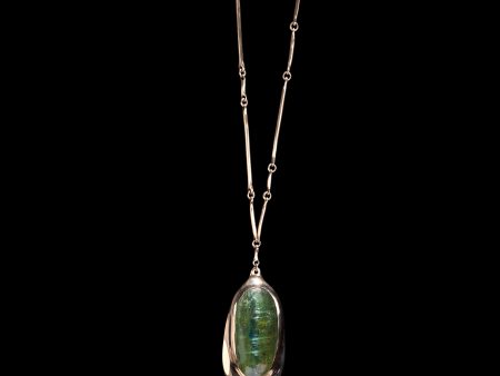 Green Kyonite Cast Line Pendant Necklace Sale