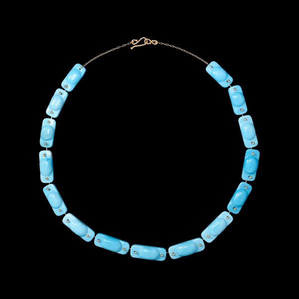 Hand Cut Stone Tiles Necklace Online Sale