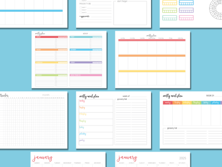 2025 Printable Calendar and Organization Bundle Supply