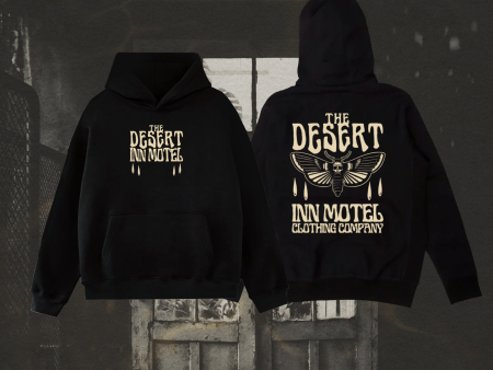 Death Moth Black Hoodie   Cream Print Online