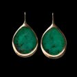 XL Emerald Slice Peacock Eye Earrings For Cheap