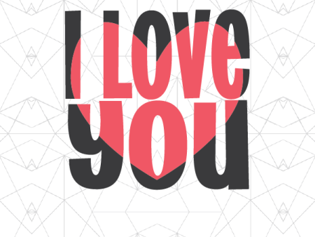 I Love You Block Out Design For Discount