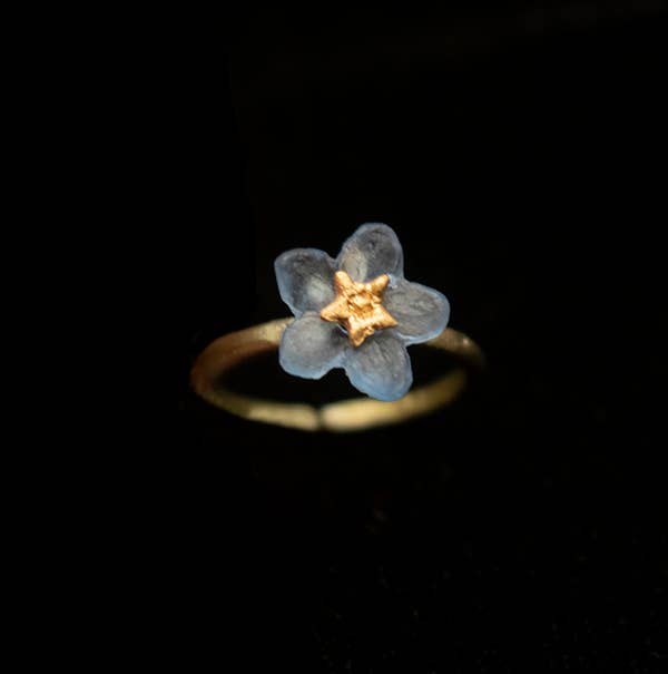 Forget Me Not Single Flower Adjustable Ring Cheap