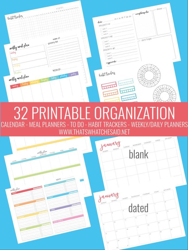 Printable Calendar and Organization Bundle Cheap