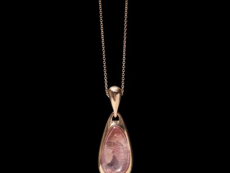 Rose Quartz Large Teardrop Pendant Necklace on Sale