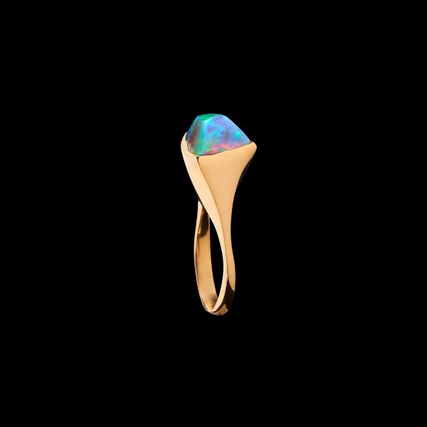 Triangular Opal Pyramid Ring For Sale