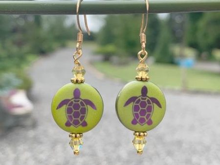 Etched Turtle Earrings Discount