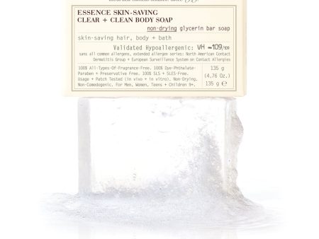 Essence Skin-Saving Clear + Clean Body Soap: Non-Drying Glycerin Bar Soap Hot on Sale