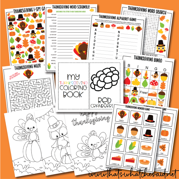 Printable Thanksgiving Activity Bundle on Sale