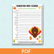 Printable Thanksgiving Activity Bundle on Sale