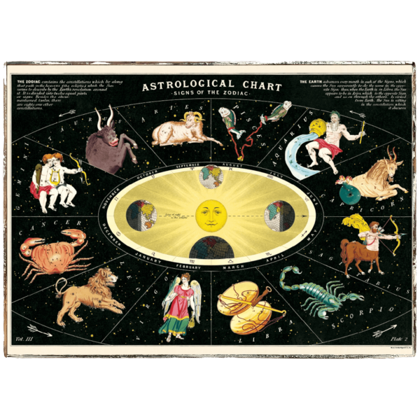 Astrological Chart (Signs of the Zodiac) Framed Poster For Sale