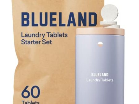 BLUELAND Laundry Detergent Tablet Starter Set - Plastic-Free & Eco Friendly Alternative to Sheets Pods and Liquids - Natural, Gentle, Plant Based - 60 Loads For Discount