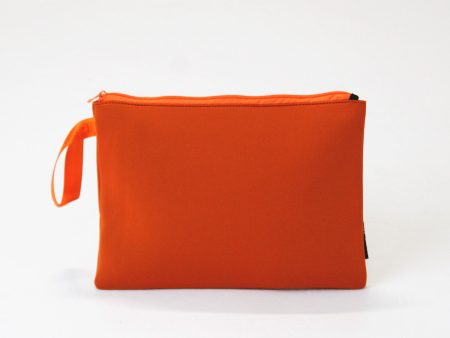 OVERSIZED WRISTLET POUCH BURNT ORANGE For Sale