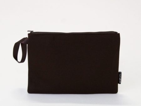 OVERSIZED WRISTLET POUCH ESPRESSO Online Hot Sale