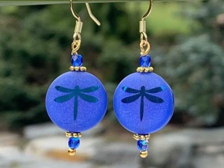 Etched Dragonfly Earrings Hot on Sale