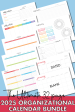 2025 Printable Calendar and Organization Bundle Supply