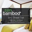 Zen Bamboo Luxury 1500 Series Bed Sheets - Eco-friendly, Hypoallergenic and Wrinkle Resistant Rayon Derived From Bamboo - 4-Piece - Queen - White Discount