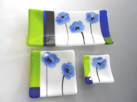 Blue Poppy Dishes (Fused) Fashion