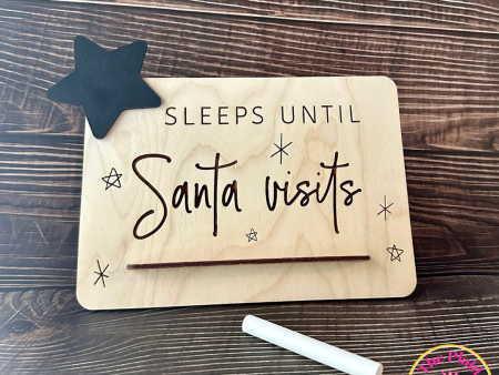 Sleeps Until Santa Visits Sign Online Sale