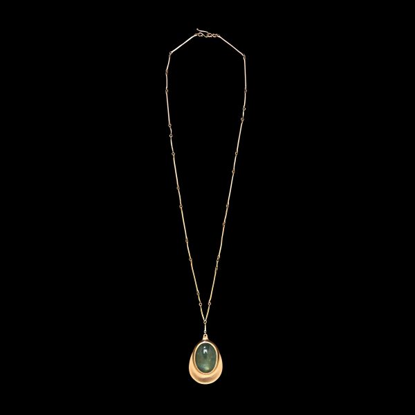 Aquamarine Cast Line Pendant Necklace Online now