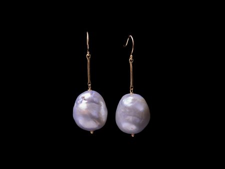 Large Baroque Pearl Cast Line Earring Hot on Sale