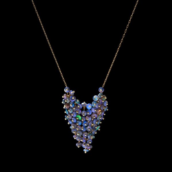 Beaded Black Opal Bib Necklace Online now