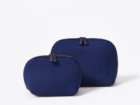 MAKEUP POUCH SET DEEP BLUE For Sale