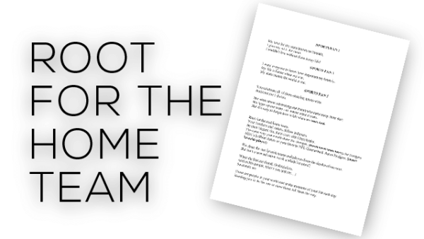 Root for the Home Team  Script on Sale