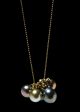 Molten Cluster Tahitian Black Pearl Charm Necklace Hot on Sale