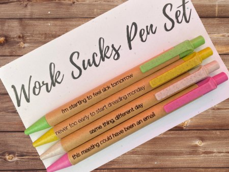 Eco Friendly Pen Set - Work Sucks Hot on Sale