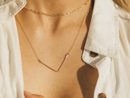 Hammered Chevron Necklace Online