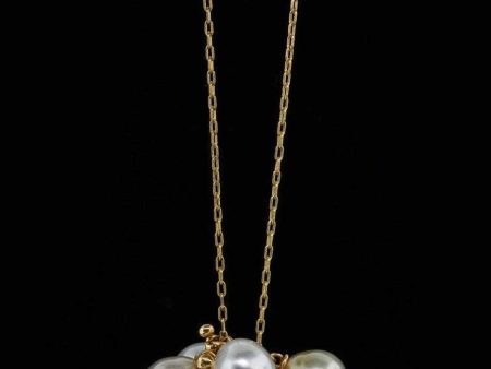 Molten Cluster Tahitian White Pearl Charm Necklace For Cheap