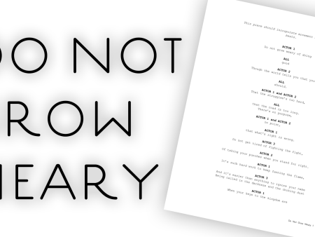 Do Not Grow Weary  Script Discount