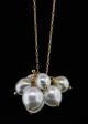 Molten Cluster Tahitian White Pearl Charm Necklace For Cheap