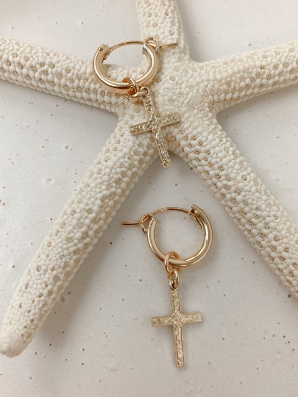 Cross Me Hoop Earrings on Sale