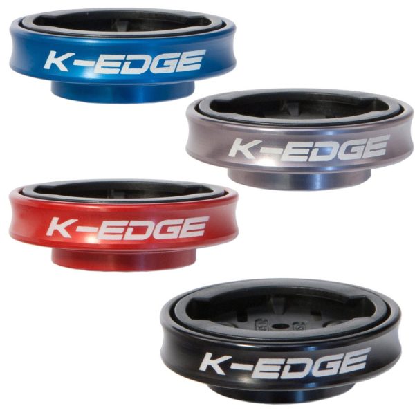 K-EDGE Gravity Cap Stem Mount for Garmin Quarter Turn Type Computers, Black   Red   Blue Fashion