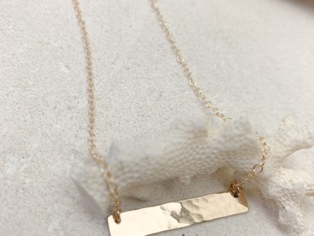 Classic Hammered Bar Necklace For Discount