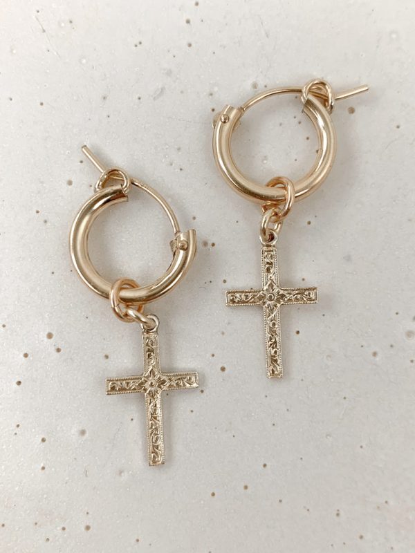 Cross Me Hoop Earrings on Sale