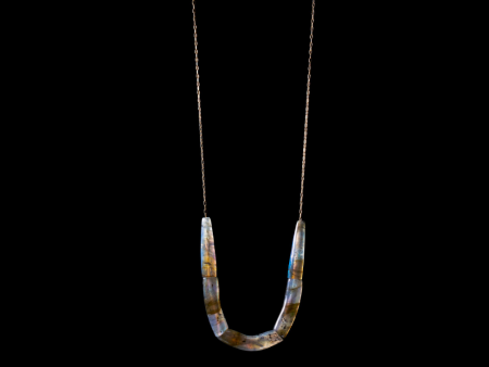 Hand Cut Stone Line Necklace Online