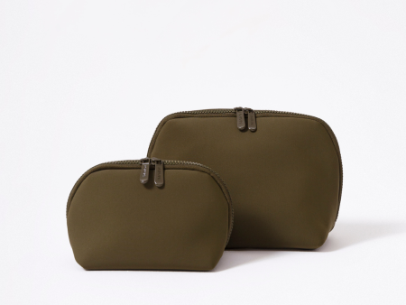 MAKEUP POUCH SET SAFARI GREEN Online