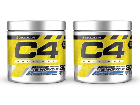 Cellucor C4 The Original Explosive Pre-Workout Icy Blue Raspberry Pack of 2x198g Supply