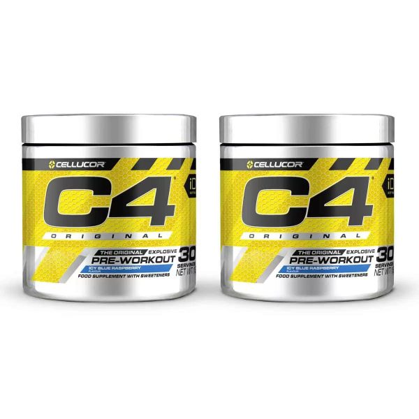 Cellucor C4 The Original Explosive Pre-Workout Icy Blue Raspberry Pack of 2x198g Supply