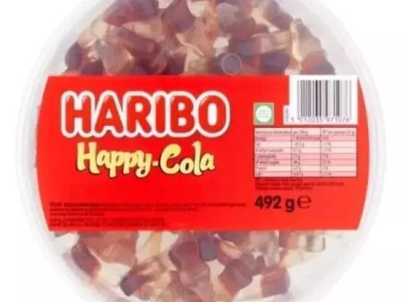 Haribo Happy Cola Bottles Sweet Tub Pack of 492gm (BEST BEFORE DATE 01 2025) Online Sale