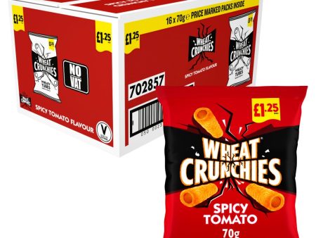 Wheat Crunchies Crisps Spicy Tomato Pack of 16x70g on Sale