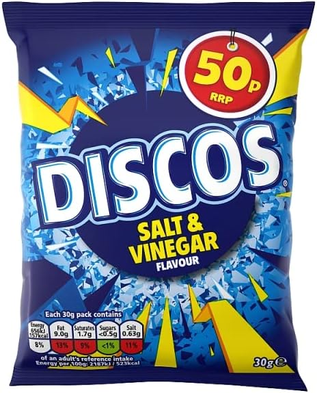 Discos Salt & Vinegar Flavour Pack of 30 x 30g Online now