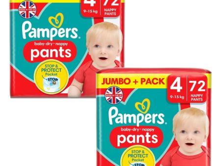 Pampers Baby Dry Pants Size 4 Pack of 2x72 For Cheap