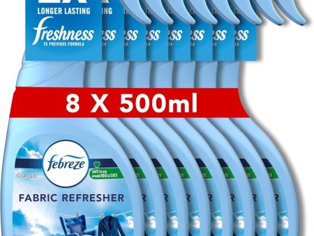 Febreze Fabric Freshener Spray Classic Pack of 8x500ml Supply